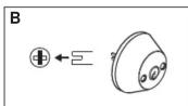 Master Lock DSO0703 - Install exterior mechanism – single cylinder Installer le mécanisme extérieur – barillet simple Instale el mecanismo exterior – cilindro simple - 3