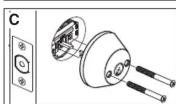 Master Lock DSO0712P - Install exterior mechanism – single cylinder Installer le mécanisme extérieur – barillet simple Instale el mecanismo exterior – cilindro simple - 4