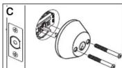 Master Lock DSO0603 - Install exterior mechanism – single cylinder Installer le mécanisme extérieur – barillet simple Instale el mecanismo exterior – cilindro simple - 4