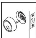 Master Lock DSO0615 - Install exterior mechanism – single cylinder Installer le mécanisme extérieur – barillet simple Instale el mecanismo exterior – cilindro simple - 1
