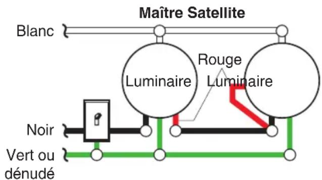 Maître Satellite Blanc Luminaire Rouge Luminaire Noir Vert ou dénudé