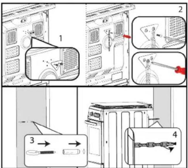 WHIRLPOOL W5I8LCSX - If your product has 1 safety chains; - 1