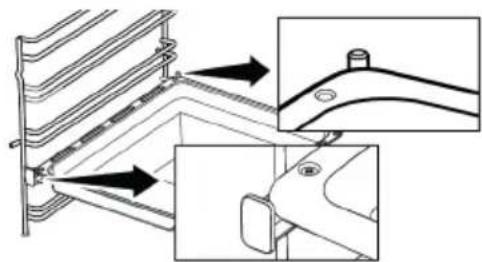 WHIRLPOOL W5I8LCSX - Proper placement of the wire grill and tray on the telescopic rails-On models with wire shelves and telescopic models - 3