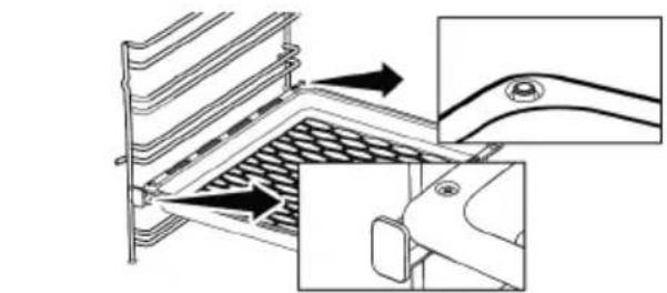 WHIRLPOOL W5I8LCSX - Proper placement of the wire grill and tray on the telescopic rails-On models with wire shelves and telescopic models - 2