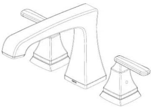 DELTA T2764 - ACCESSOIRES DE FINITION DE ROBINET À DEUX POIGNÉES POUR BAIN ROMAIN - 1