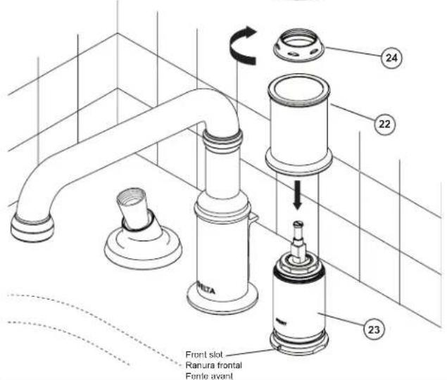 DELTA T3784-PR - ROBINET DE Baignoire Romaine À TROIS TROUS AVEC DOUCHE À MAIN - FINITION - 13