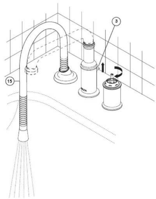 DELTA T3784-PR - ROBINET DE Baignoire Romaine À TROIS TROUS AVEC DOUCHE À MAIN - FINITION - 14