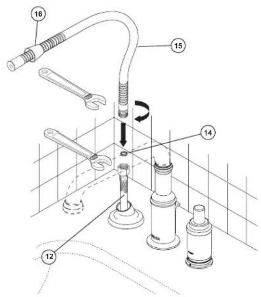 DELTA T3784-PR - ROBINET DE Baignoire Romaine À TROIS TROUS AVEC DOUCHE À MAIN - FINITION - 11