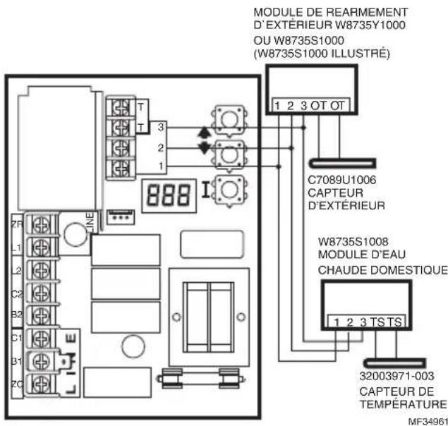 HONEYWELL L7224U - Installation du capteur de rechange - 1