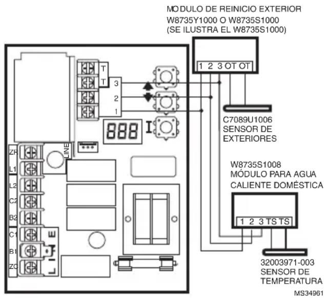 HONEYWELL L7224U - Instalacion del sensor de reemplazo - 1