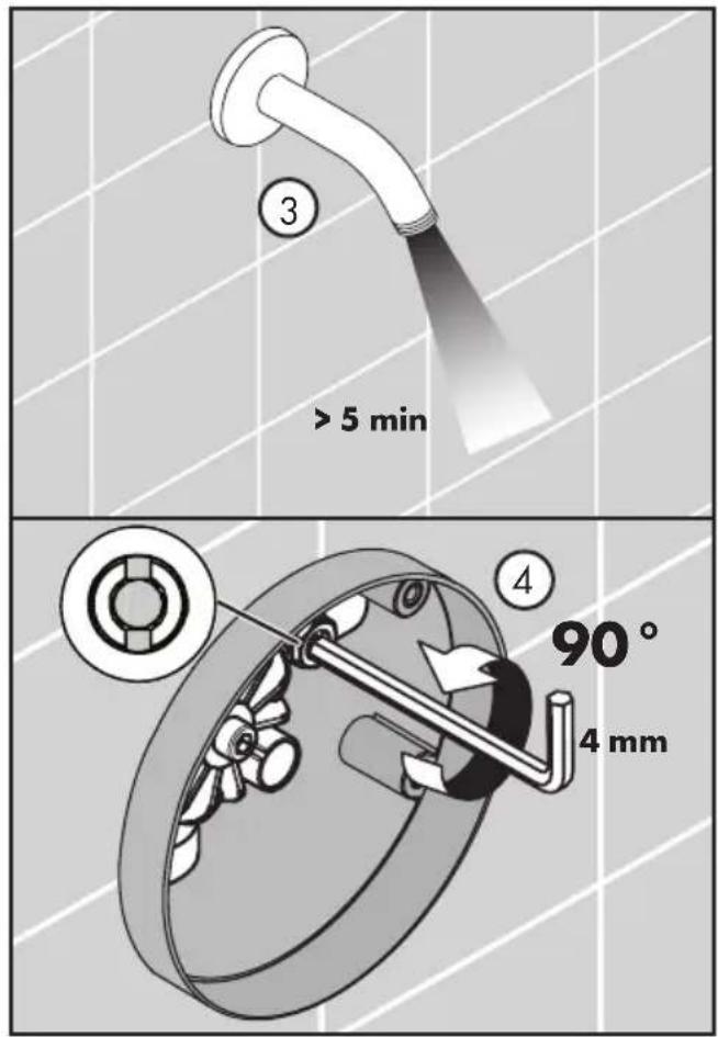 Hansgrohe Joleena 04779820 - Flush the hot and cold supplies / Rincez les conduites d'alimentation de l'eau chaude et de l'eau froide / Lave los suministros frio y caliente - 2