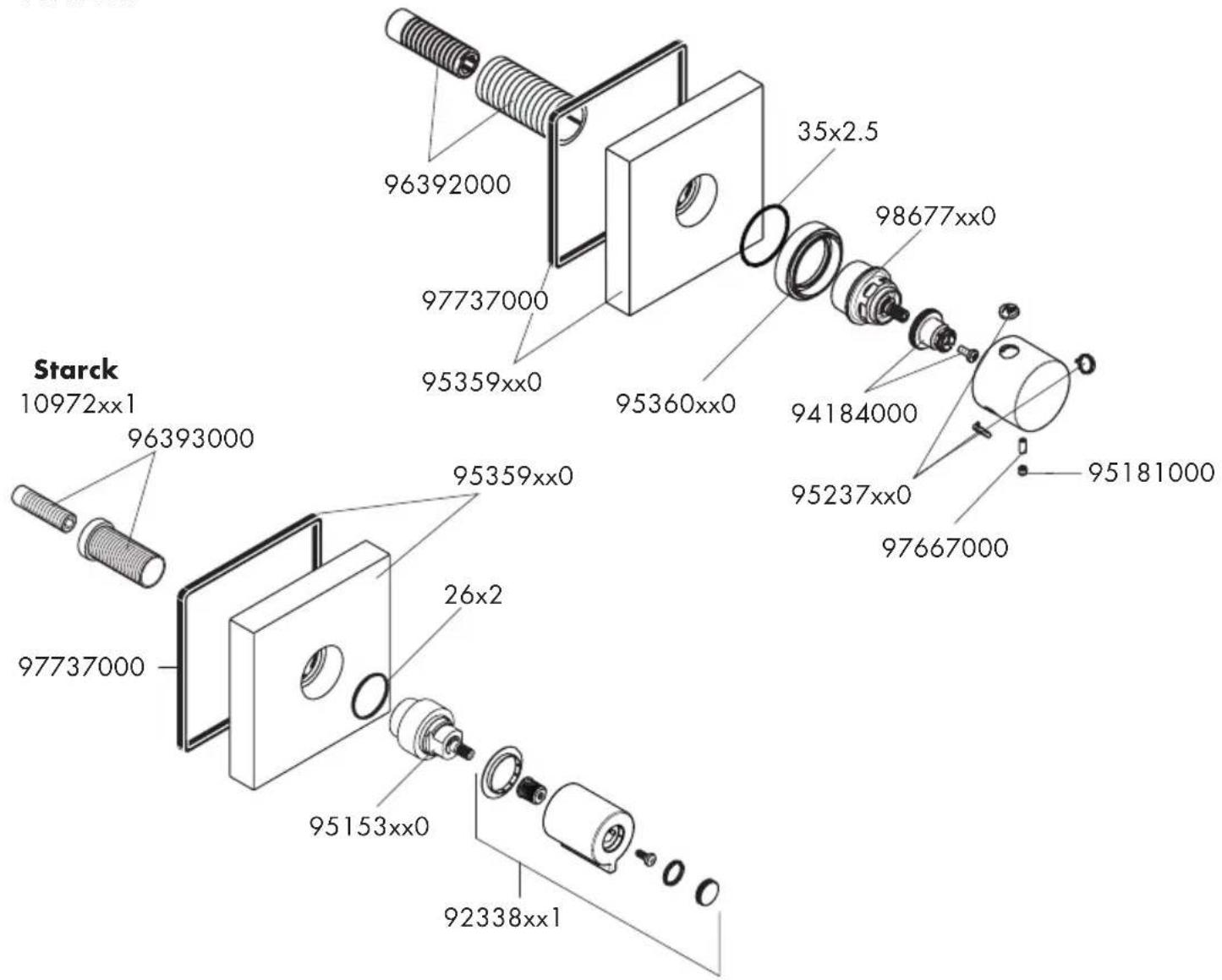 Axor Citterio E 36771671 - Replacement Parts / Pièces détachées / Repuestos - 1