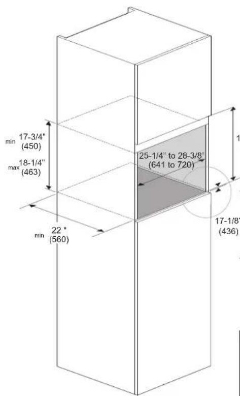 Fulgor Milano F6PSPD30S1 - Encastrement du four 30^ (75 cm) - 2