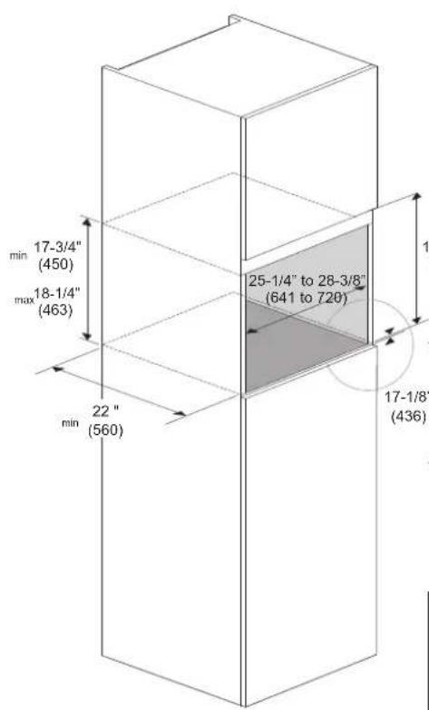 Fulgor Milano F6PSPD30S1 - Dimensiones y requisitos del gabinete - 6