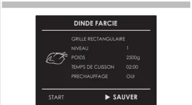 Fulgor Milano F6PSPD30S1 - Sauvegarder une recette personalisée : - 3