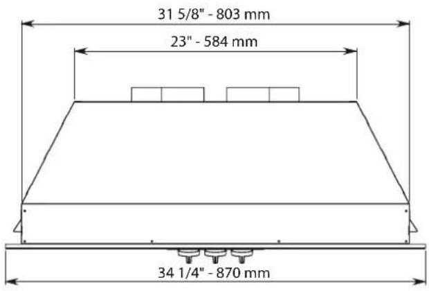 31 5/8" - 803 mm 23" - 584 mm 34 1/4" - 870 mm