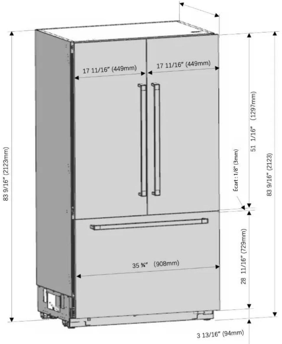 Fulgor Milano FM4BM30FBI - Dimensions du produit - 2