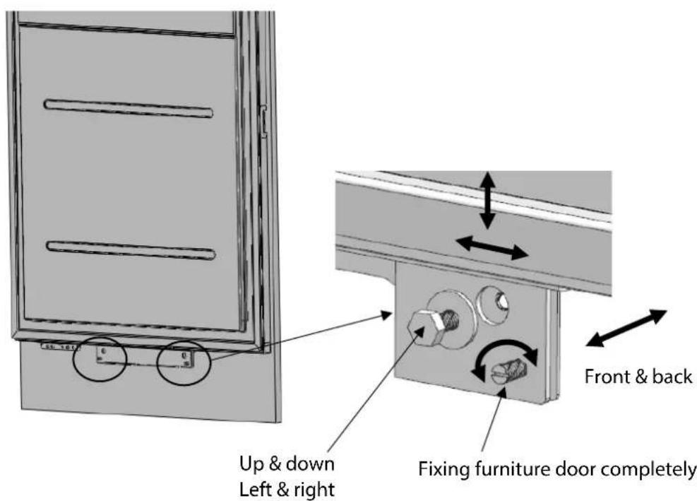 Fulgor Milano FM4BM30FBI - How to align the fridge door with bolts - 4