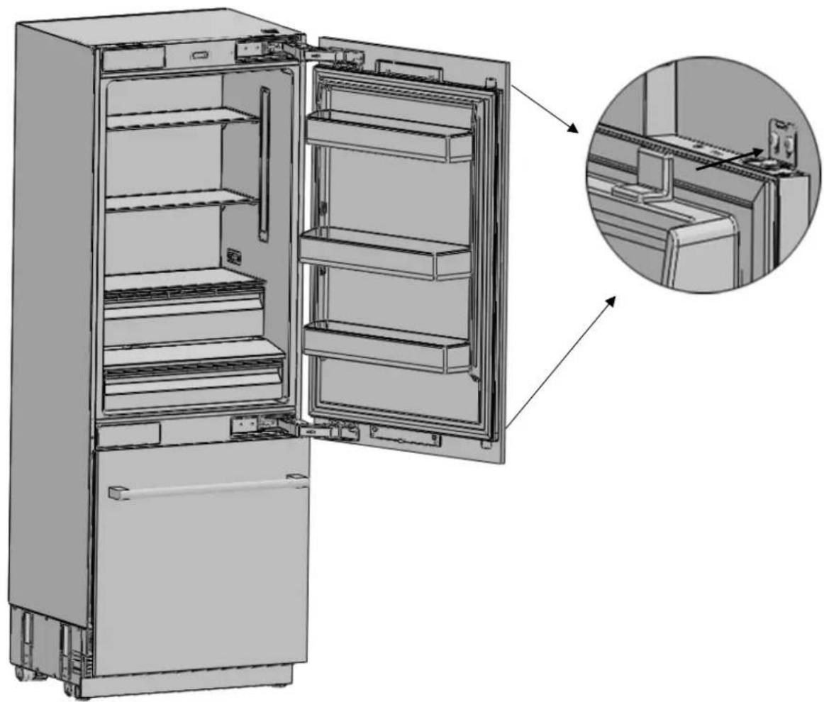 Fulgor Milano FM4BM30FBI - How to align the fridge door with bolts - 9