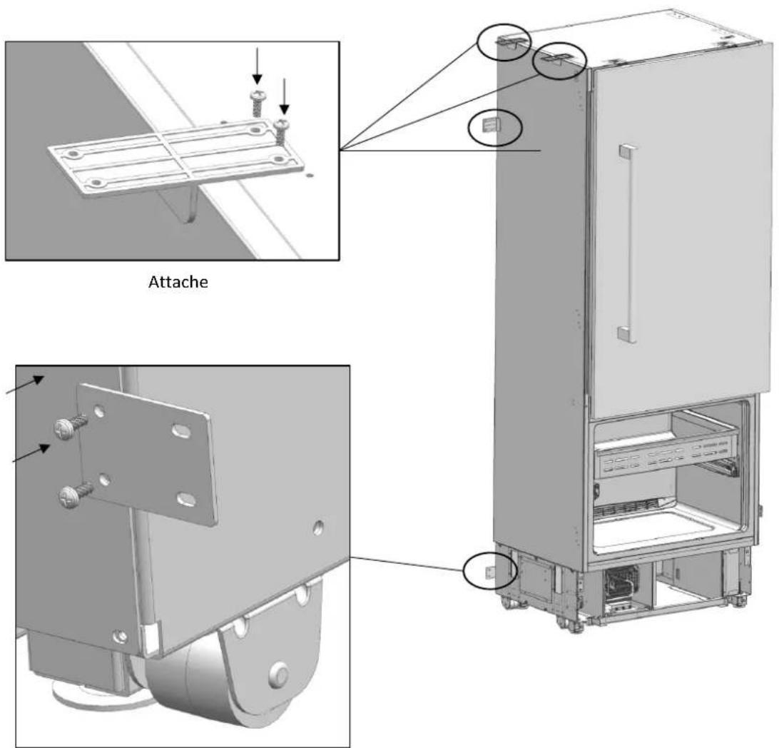Fulgor Milano FM4BM30FBI - Fixation des attaches et de l'étrier de raccordement - 1