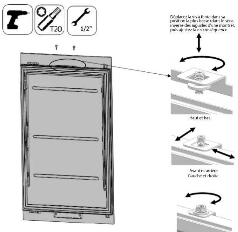 Fulgor Milano FM4BM30FBI - Comment aligner la porte du réfrigérateur avec les boulons - 1