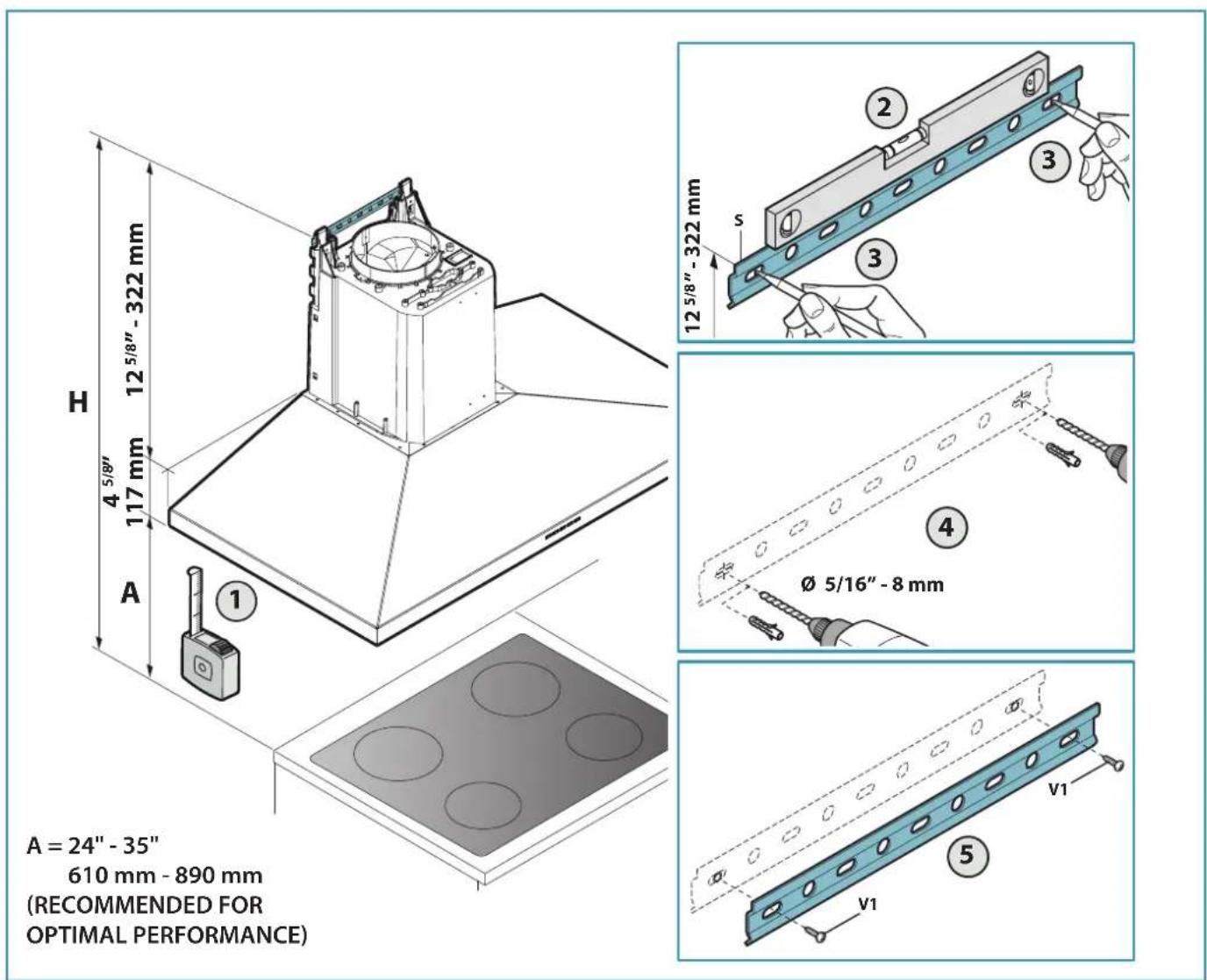 Fulgor Milano F4CW30S1 - FR - Mesures pour installation - 1