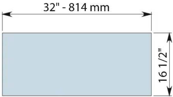 32" - 814 mm 16 1/2"