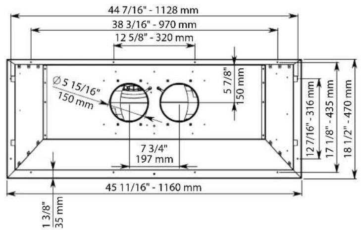 44 7/16" - 1128 mm 38 3/16" - 970 mm 12 5/8" - 320 mm Ø 5 15/16" 150 mm 5 7/8" 150 mm 7 3/4" 197 mm 12 7/16" - 316 mm 17 1/8" - 435 mm 18 1/2" - 470 mm 45 11/16" - 1160 mm 1 3/8" 35 mm