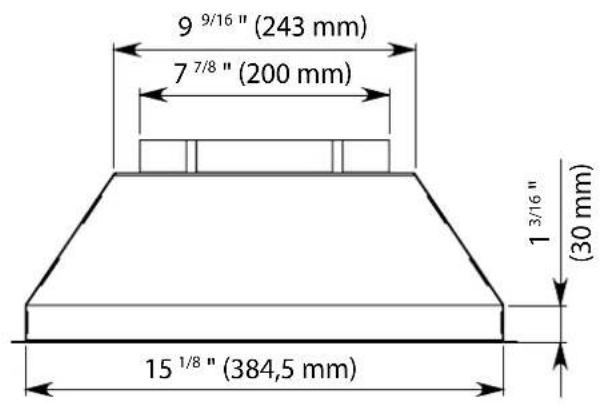 9 9/16" (243 mm) 7 7/8" (200 mm) 1 3/16" (30 mm) 15 1/8" (384,5 mm)