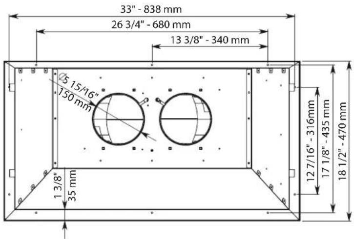 33" - 838 mm 26 3/4" - 680 mm 13 3/8" - 340 mm 5 15/16" 150 mm 1 3/8" 35 mm 12 7/16" - 316 mm 17 1/8" - 435 mm 18 1/2" - 470 mm
