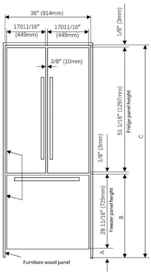 Fulgor Milano FM4BM30IFBI - Product dimensions - 14