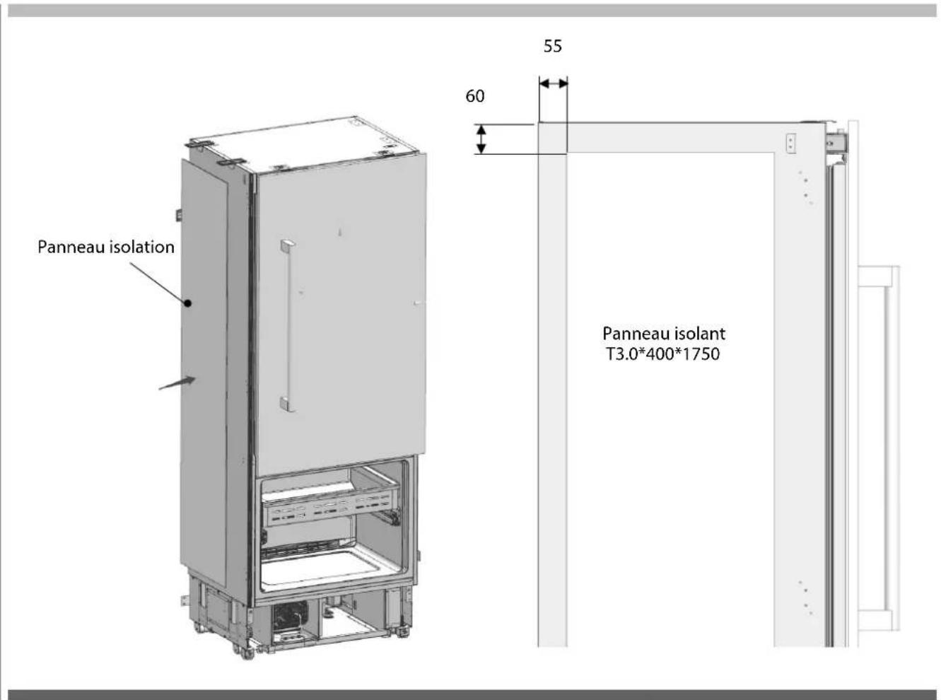 Panneau isolation 55 60 Panneau isolant T3.0*400*1750