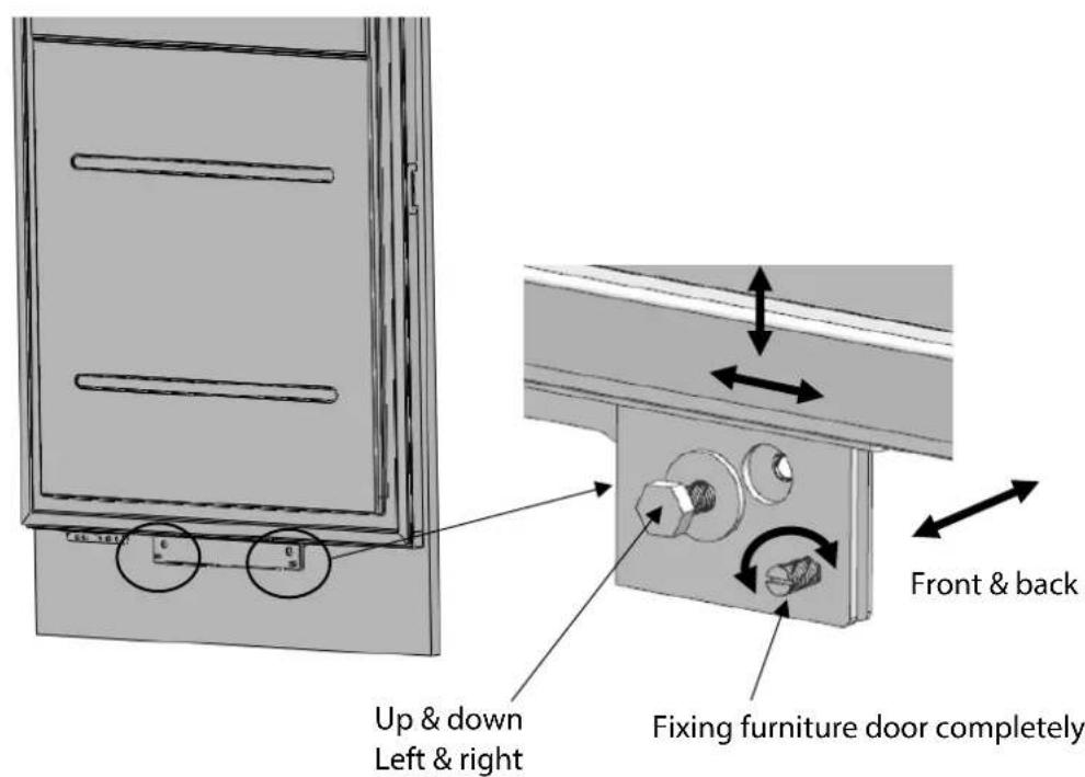Fulgor Milano FM4BM30IFBI - How to align the fridge door with bolts - 3