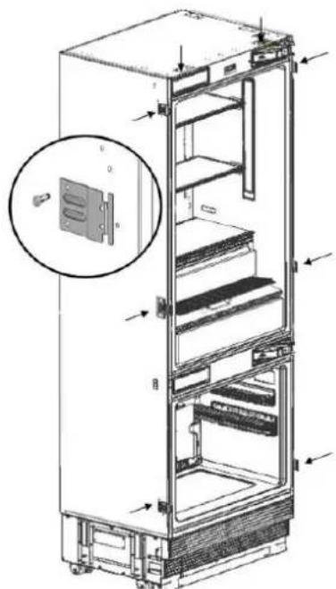 Fulgor Milano FM4BM30IFBI - Fixation des supports de connexion de l'armoire - 1