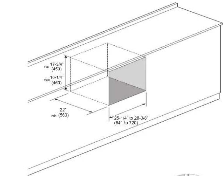 Fulgor Milano F7DSCO30S1 - Dimensions and Cabinet Requirements - 1