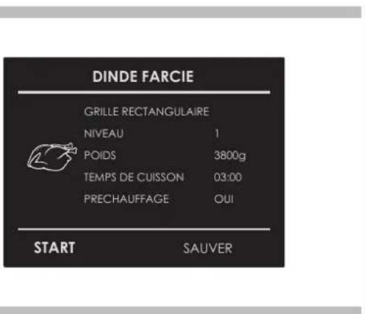Fulgor Milano F7DSCO30S1 - Selectionner une recette déjà programmée : - 1