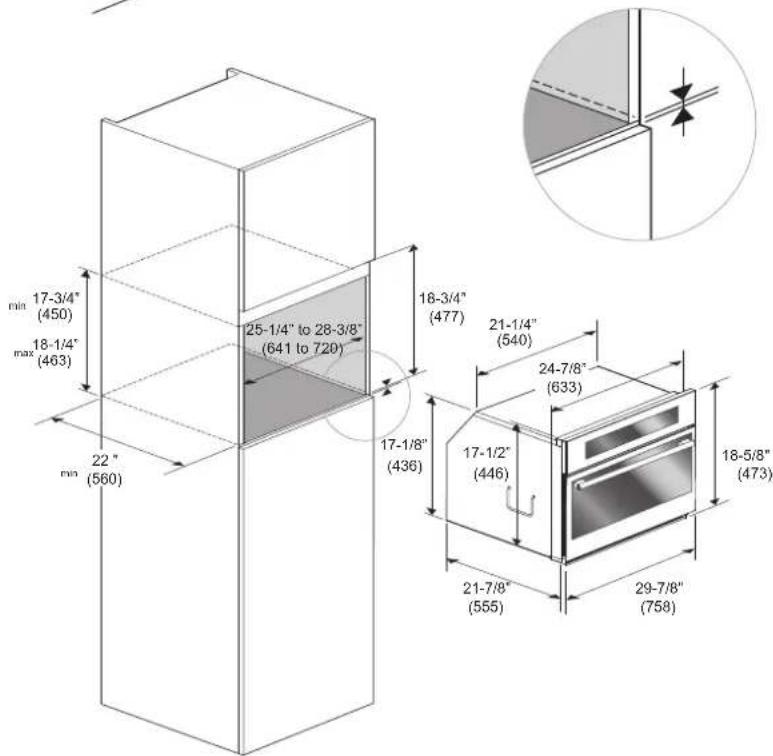 Fulgor Milano F7DSCO30S1 - Dimensions and Cabinet Requirements - 2