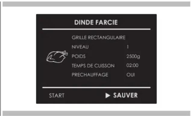 Fulgor Milano F7DSCO30S1 - Sauvegander une recette personalisée : - 3