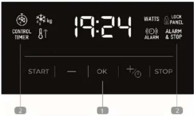 TEKA HSC 6440 C - Beschrijving van de display - 1