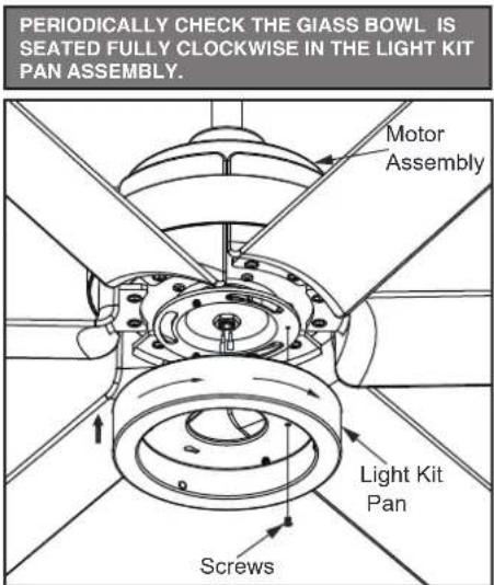 Progress Lighting P250003 - Installing the Light Kit Pan/Light Kit Fitter Assembly/ Glass Bowl - 1
