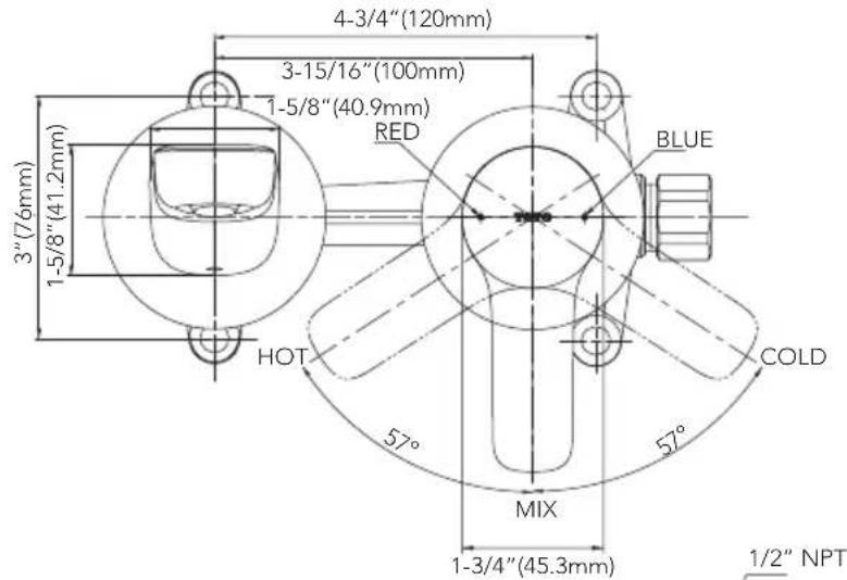 TOTO TLG02311U - ROUGH-IN DIMENSIONS / BOSQUEJO ROBINETTERIE BRUTE / DIMENSÕES APROXIMADAS - 1