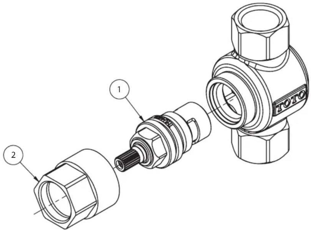 TOTO TSMA - Remplacement de la cartouche de la valve : - 1