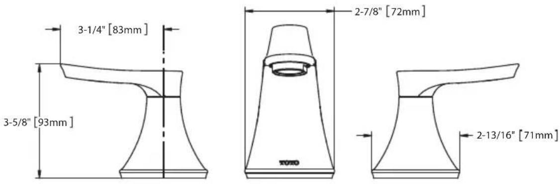 TOTO Vivian TB220DD1 - ROUGH-IN DIMENSIONS / DIMENSIONES PRELIMINARES / DIMENSIONS BRUTES - 2