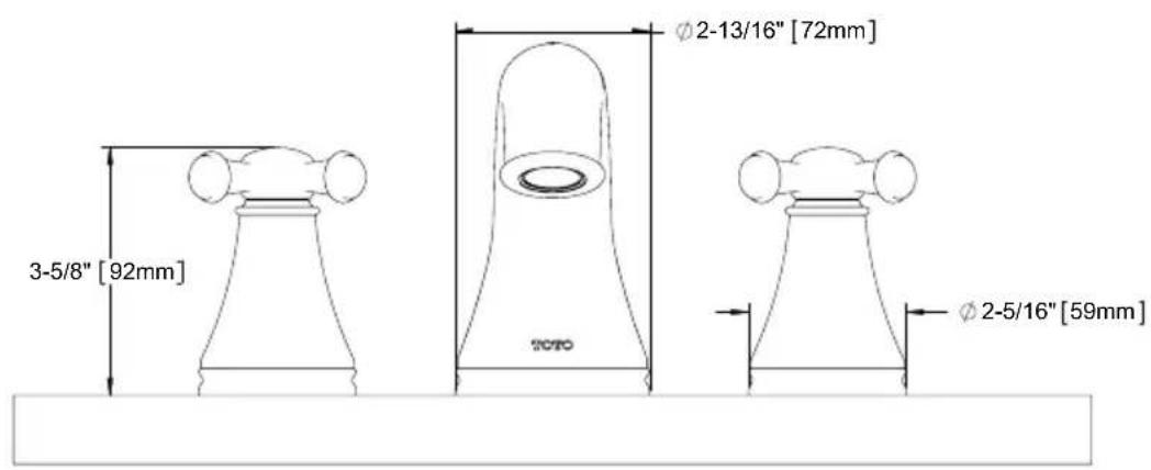 TOTO Vivian TB220DD1 - ROUGH-IN DIMENSIONS / DIMENSIONES PRELIMINARES / DIMENSIONS BRUTES - 2