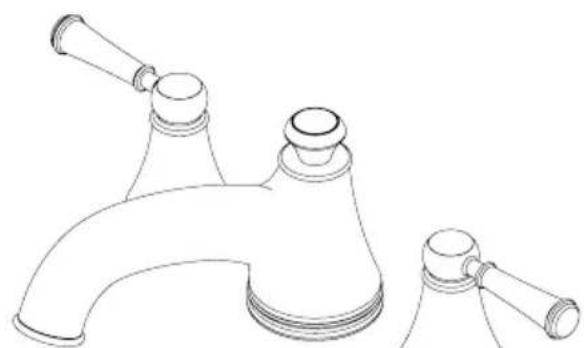 TOTO Vivian TB220DD1 - Three-Hole Roman Tub Filler Trim - 1