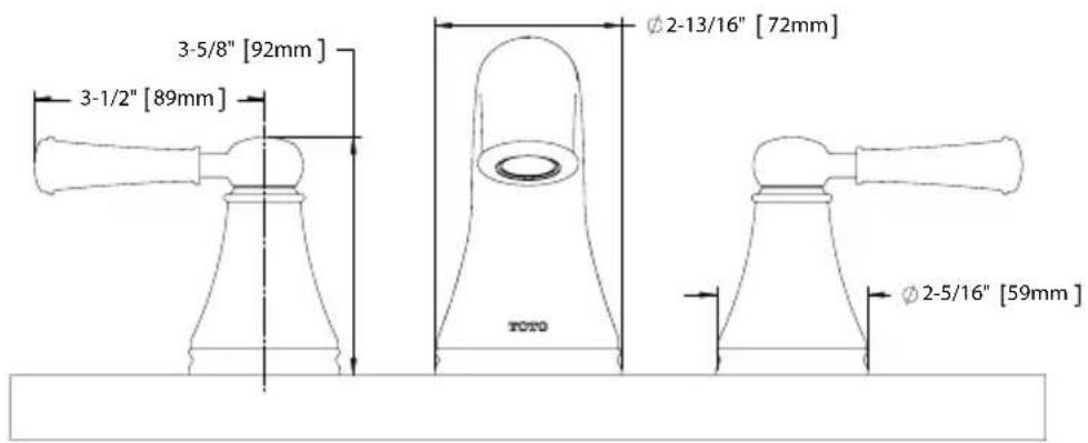TOTO Vivian TB220DD1 - ROUGH-IN DIMENSIONS / DIMENSIONES PRELIMINARES / DIMENSIONS BRUTES - 2