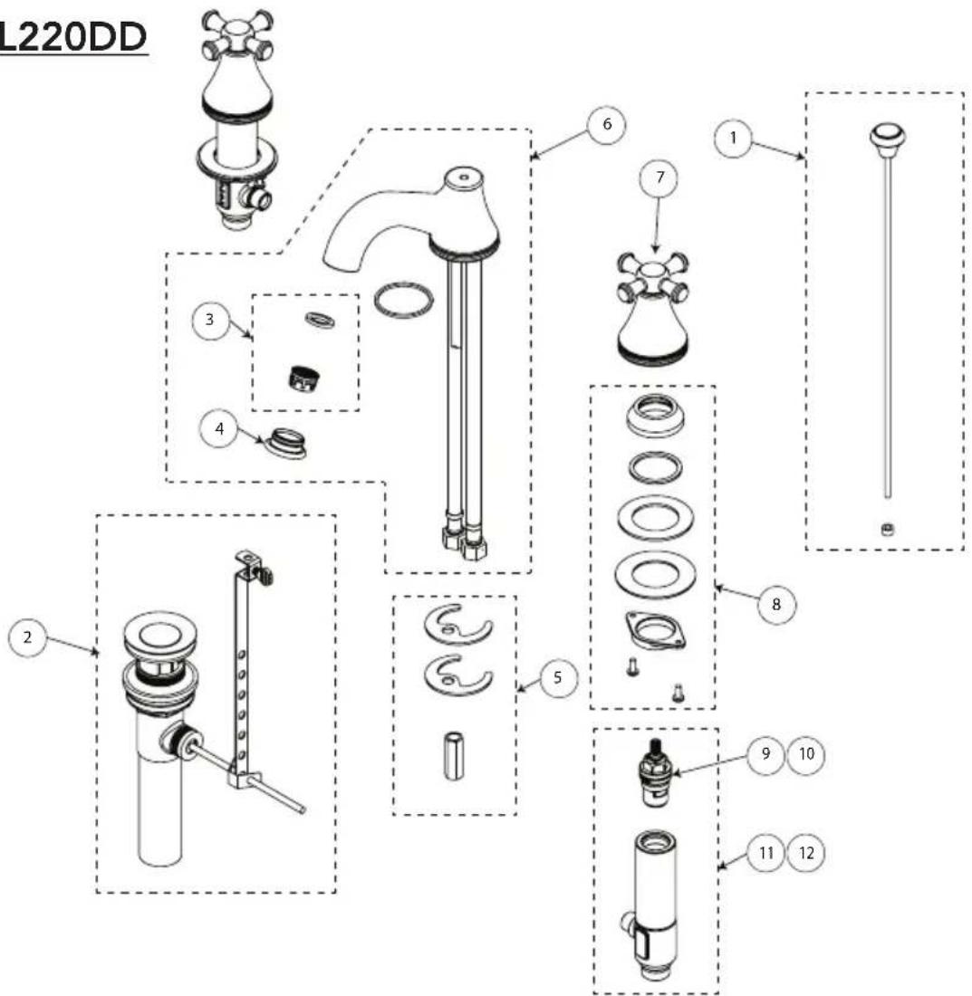 TOTO Vivian TL220DD1 - SPARE PARTS / PIEZAS DE REPUESTO / PIÈCES DE RECHANGE - 1