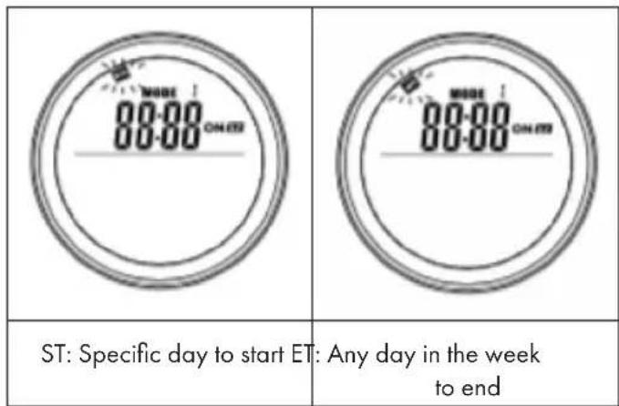 Klarstein Crystal Wall - Set the start time (ST) and end time (ET) for certain days - 1