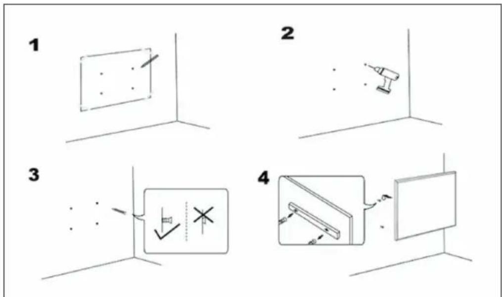 Klarstein Crystal Wall - Instrucciones importantes para el anclaje a la pared - 1