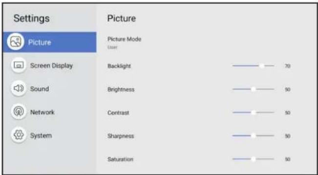 AG Neovo DS6551U - Menu Image - 1